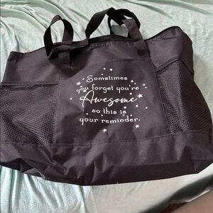 Black Tote Bag with Inspirational Quote